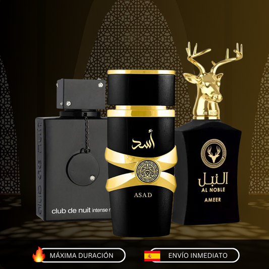 Pack Trio Perfumes Árabes Masculino | ASAD + Al Noble + Club de Nuit